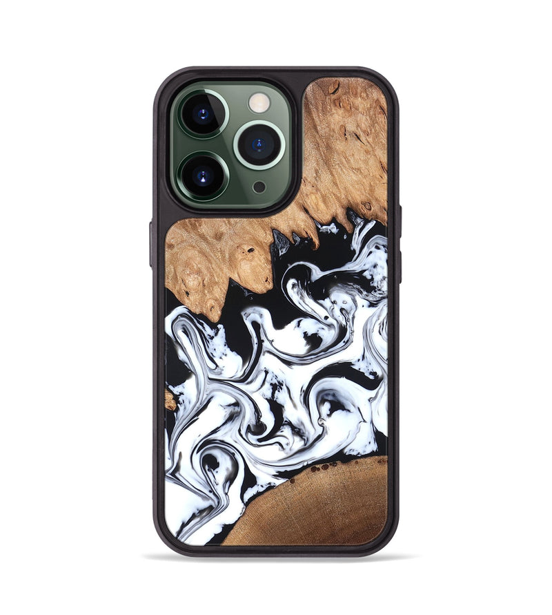 iPhone 13 Pro Wood Phone Case - Anya (Black & White, 820505)