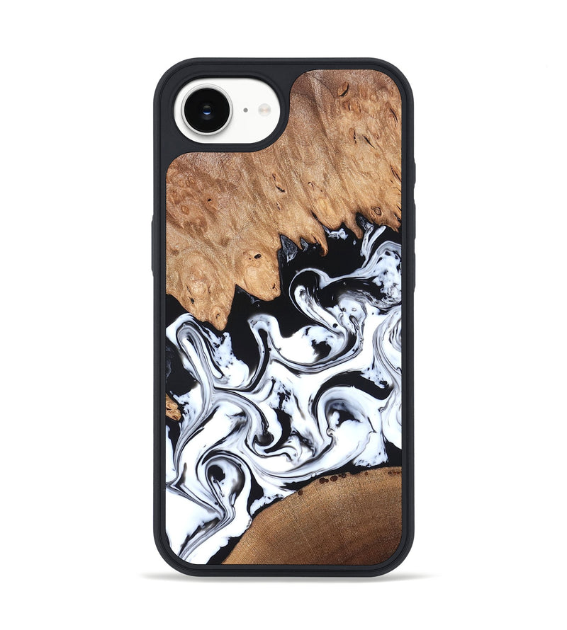iPhone 16e Wood Phone Case - Anya (Black & White, 820505)
