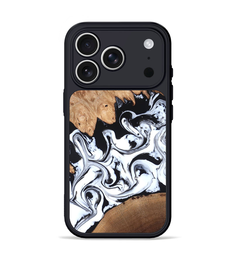 iPhone 17 Pro Wood Phone Case - Anya (Black & White, 820505)