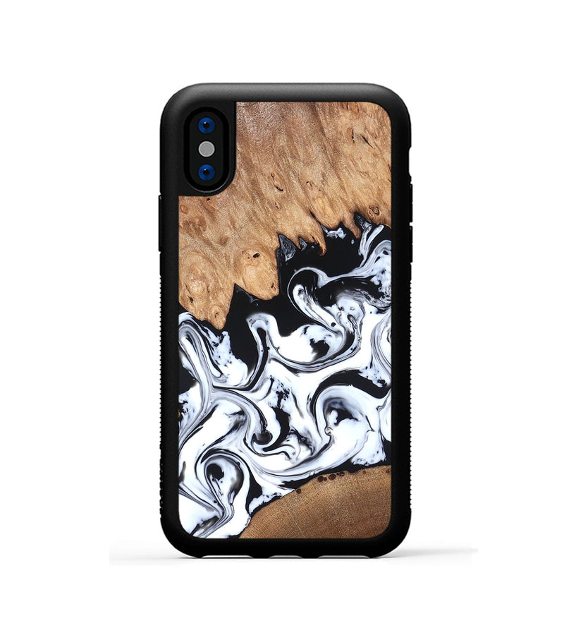 iPhone Xs Wood Phone Case - Anya (Black & White, 820505)