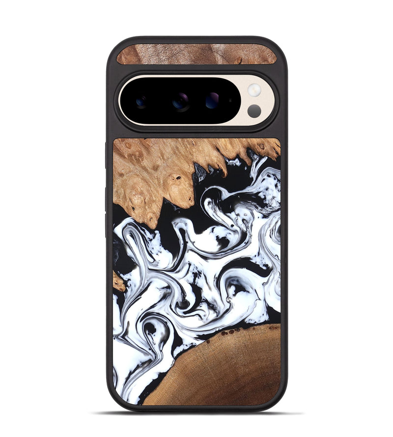 Pixel 10 Pro Wood Phone Case - Anya (Black & White, 820505)