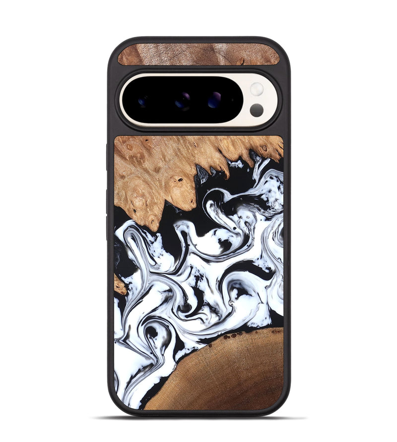 Pixel 9 Pro Wood Phone Case - Anya (Black & White, 820505)