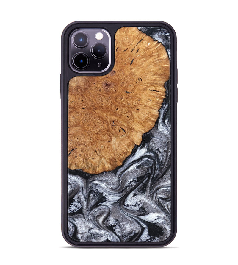 iPhone 11 Pro Max Wood Phone Case - Polly (Black & White, 820506)