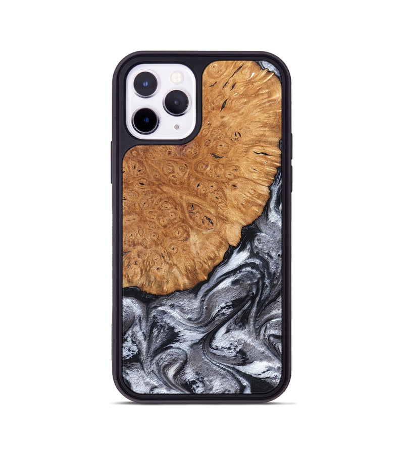 iPhone 11 Pro Wood Phone Case - Polly (Black & White, 820506)