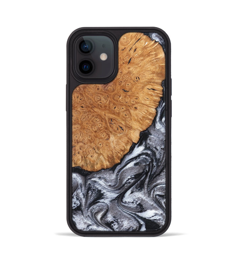 iPhone 12 Wood Phone Case - Polly (Black & White, 820506)