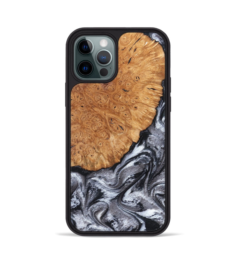 iPhone 12 Pro Wood Phone Case - Polly (Black & White, 820506)