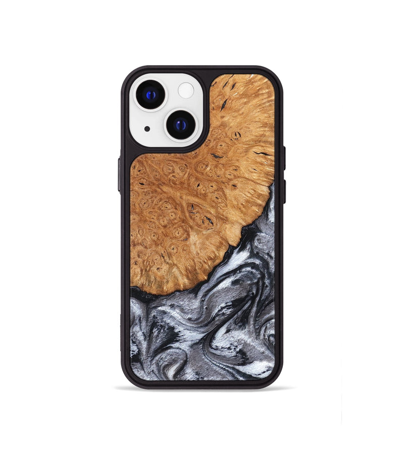 iPhone 13 mini Wood Phone Case - Polly (Black & White, 820506)