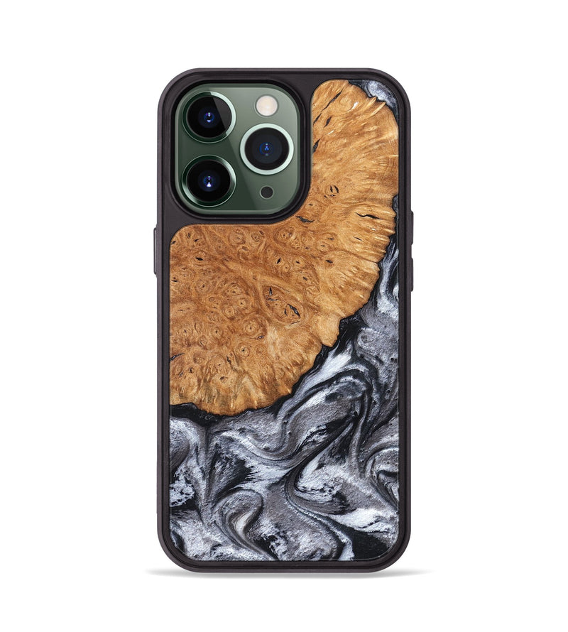 iPhone 13 Pro Wood Phone Case - Polly (Black & White, 820506)