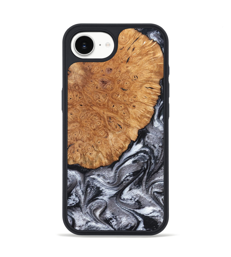 iPhone 16e Wood Phone Case - Polly (Black & White, 820506)