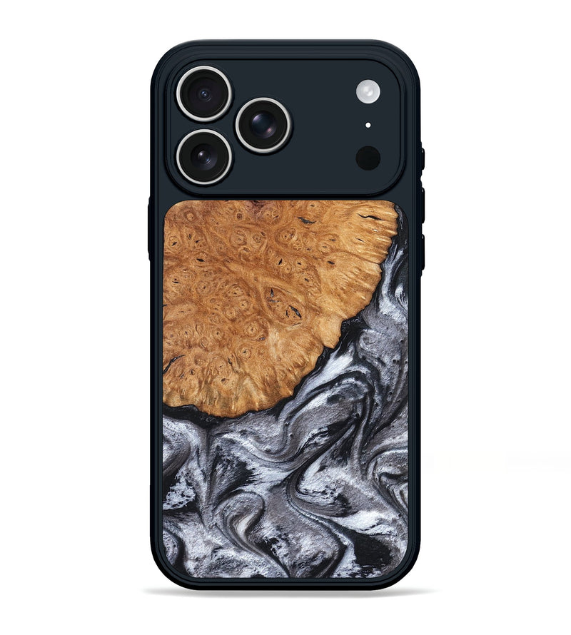 iPhone 17 Pro Max Wood Phone Case - Polly (Black & White, 820506)