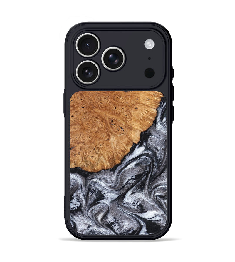 iPhone 17 Pro Wood Phone Case - Polly (Black & White, 820506)
