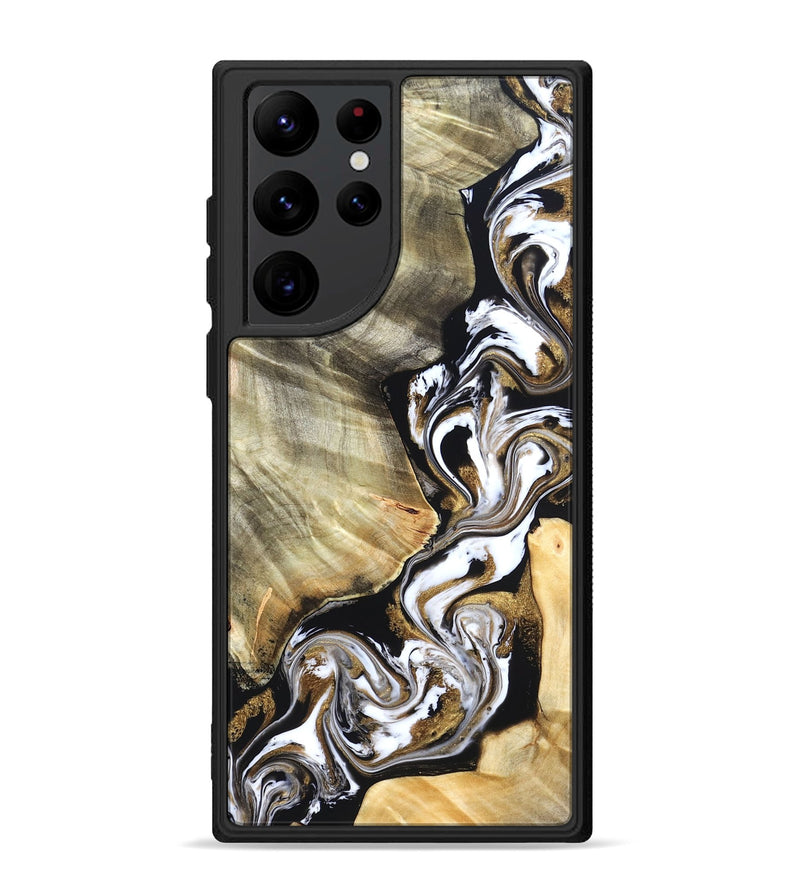 Galaxy S22 Ultra Wood Phone Case - Yaakov (Black & White, 820507)