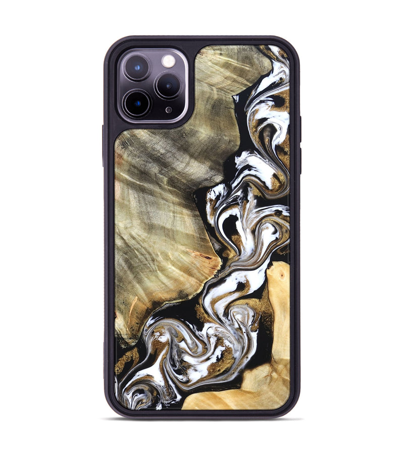 iPhone 11 Pro Max Wood Phone Case - Yaakov (Black & White, 820507)