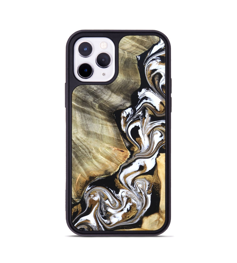 iPhone 11 Pro Wood Phone Case - Yaakov (Black & White, 820507)