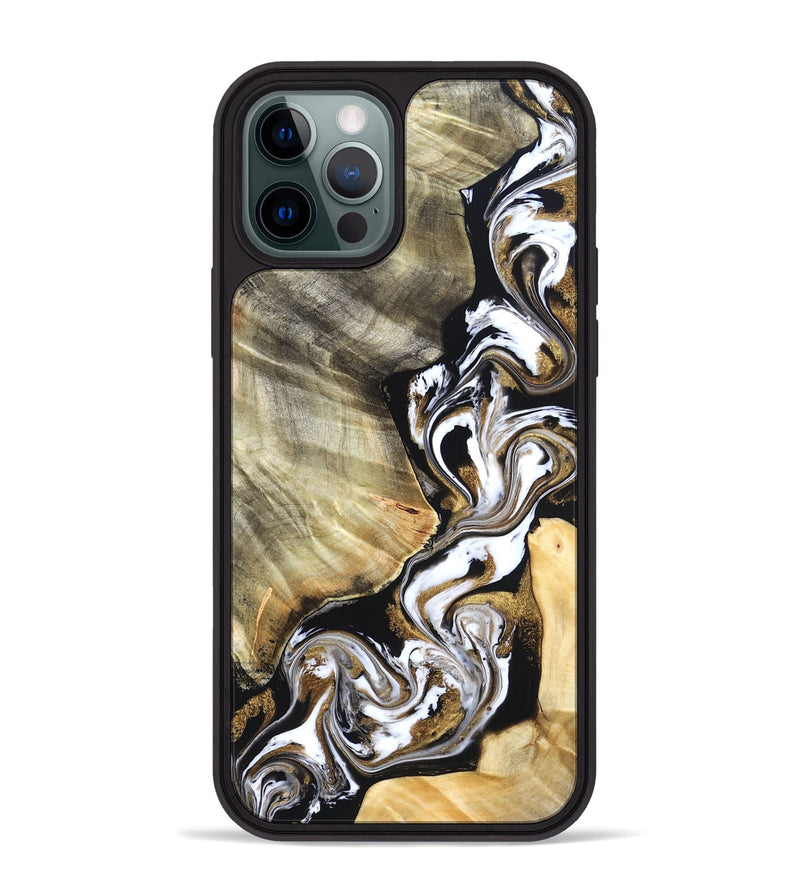 iPhone 12 Pro Max Wood Phone Case - Yaakov (Black & White, 820507)