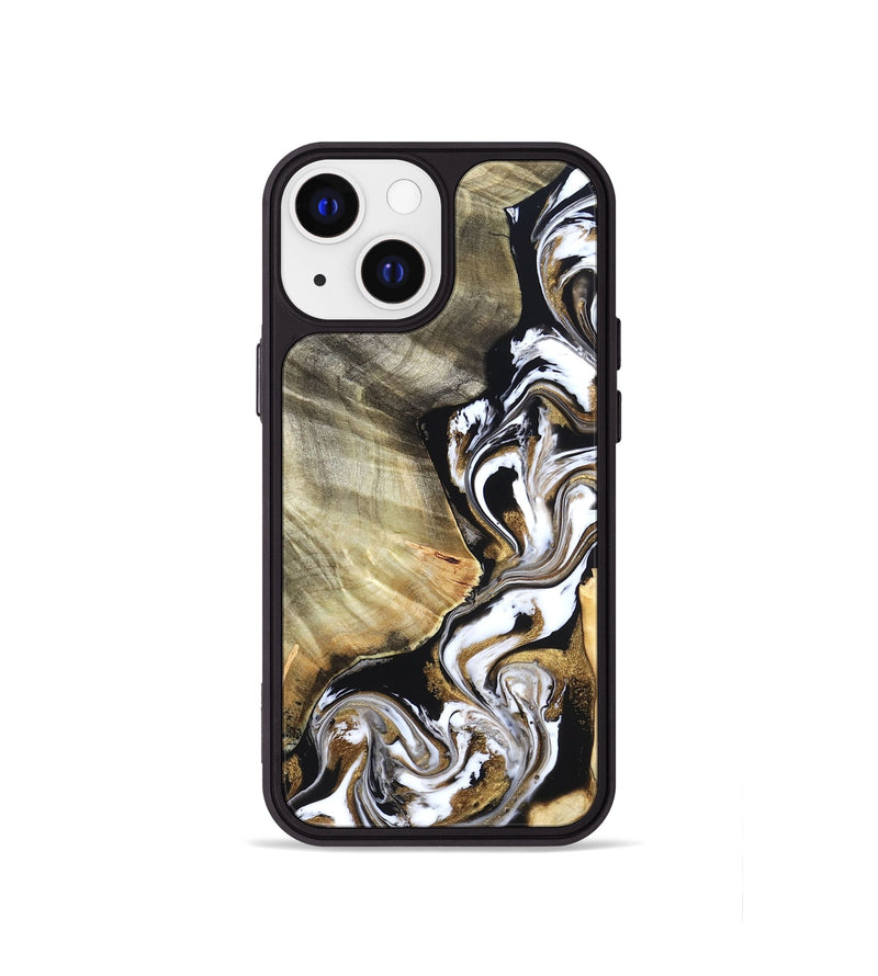 iPhone 13 mini Wood Phone Case - Yaakov (Black & White, 820507)