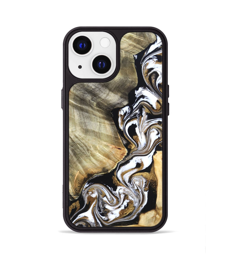 iPhone 13 Wood Phone Case - Yaakov (Black & White, 820507)