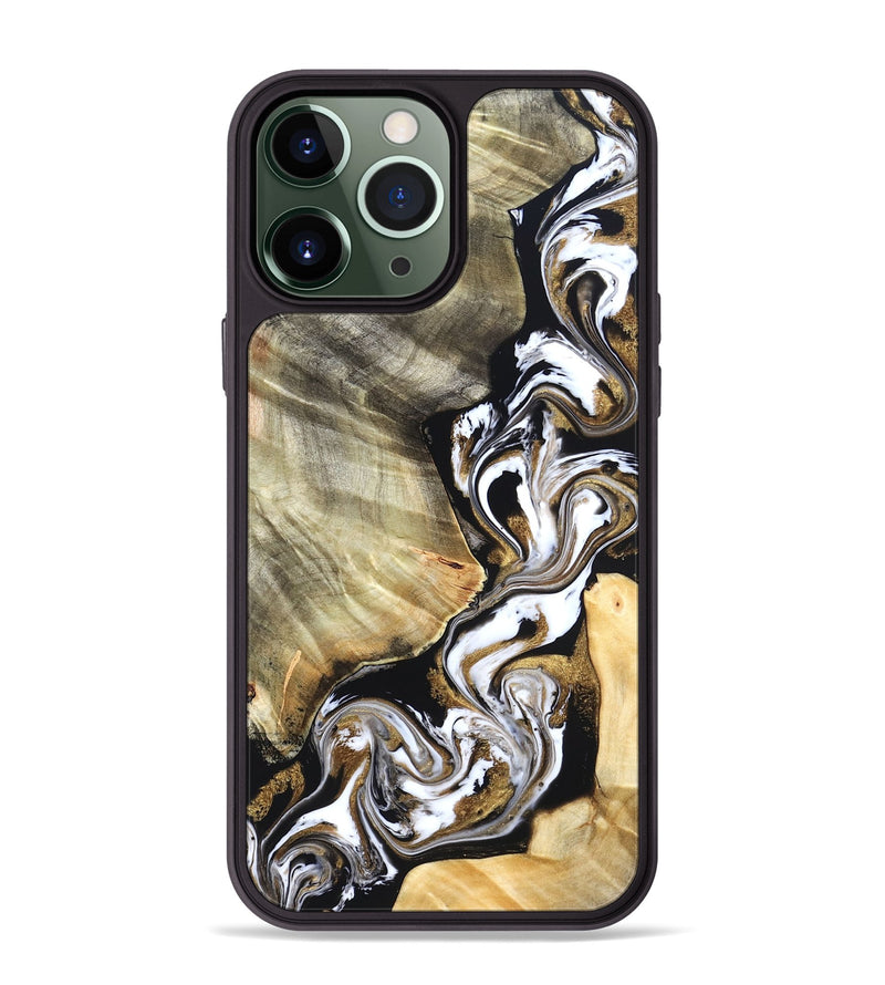 iPhone 13 Pro Max Wood Phone Case - Yaakov (Black & White, 820507)
