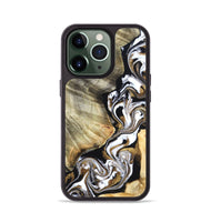 iPhone 13 Pro Wood Phone Case - Yaakov (Black & White, 820507)