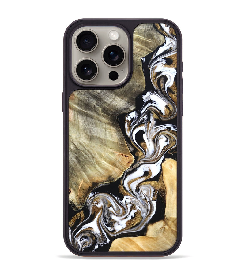 iPhone 15 Pro Max Wood Phone Case - Yaakov (Black & White, 820507)