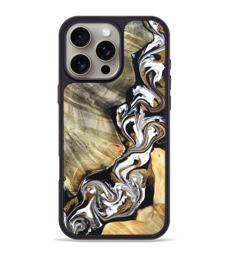 iPhone 16 Pro Max Wood Phone Case - Yaakov (Black & White, 820507)