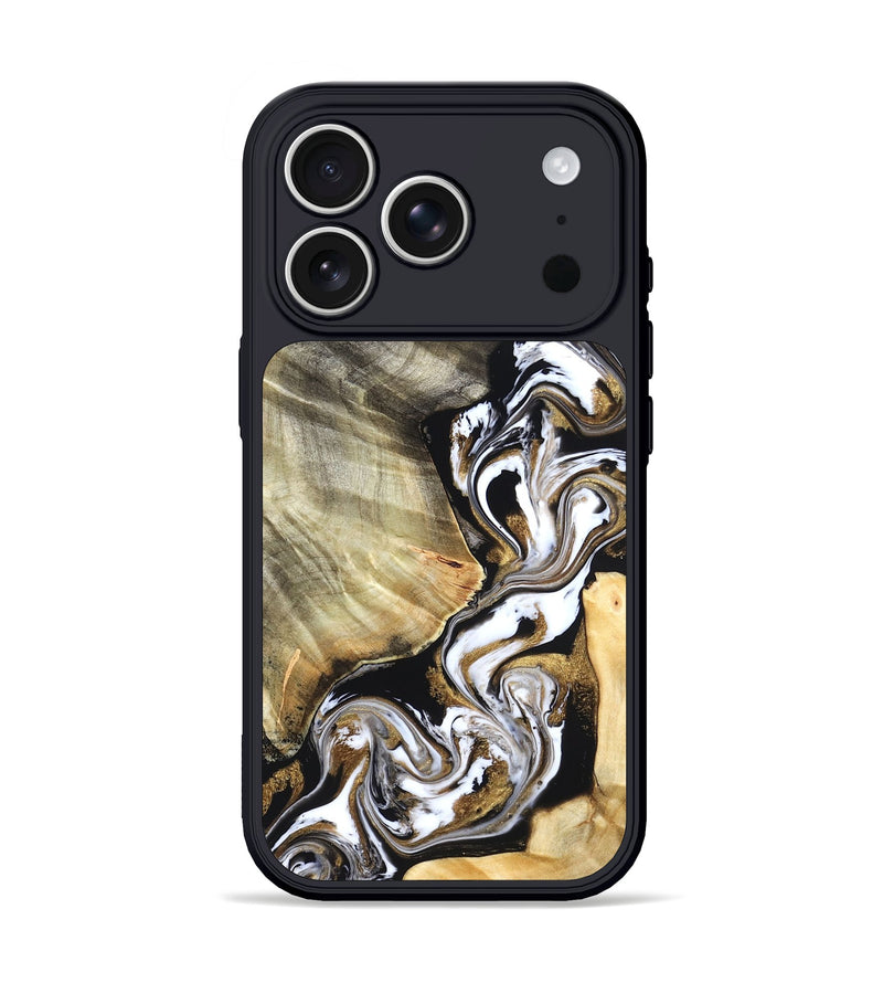 iPhone 17 Pro Wood Phone Case - Yaakov (Black & White, 820507)