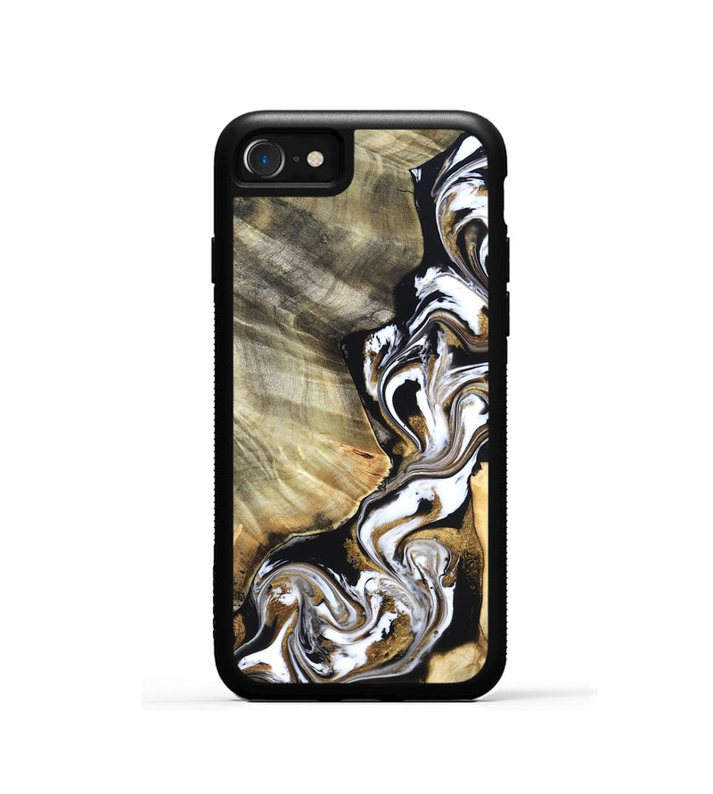 iPhone SE Wood Phone Case - Yaakov (Black & White, 820507)