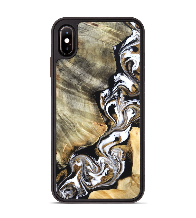 iPhone Xs Max Wood Phone Case - Yaakov (Black & White, 820507)