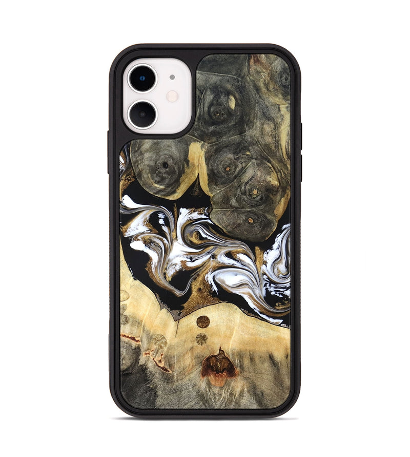 iPhone 11 Wood Phone Case - Vanesa (Black & White, 820508)