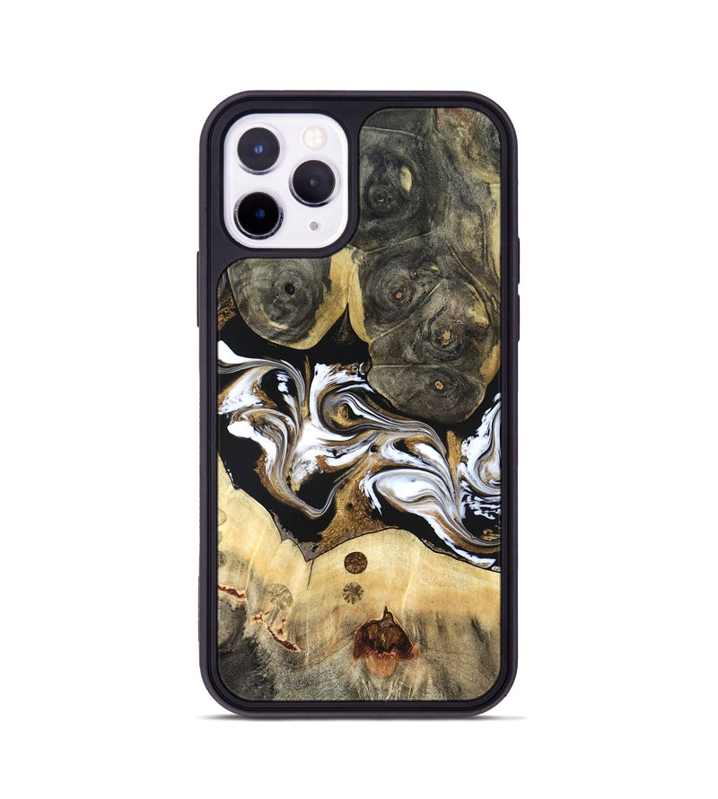iPhone 11 Pro Wood Phone Case - Vanesa (Black & White, 820508)