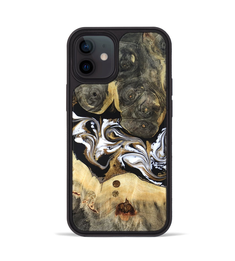 iPhone 12 Wood Phone Case - Vanesa (Black & White, 820508)