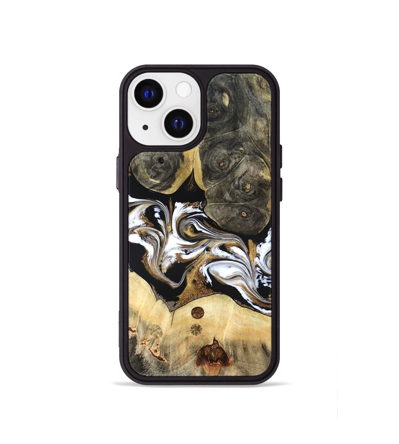 iPhone 13 mini Wood Phone Case - Vanesa (Black & White, 820508)