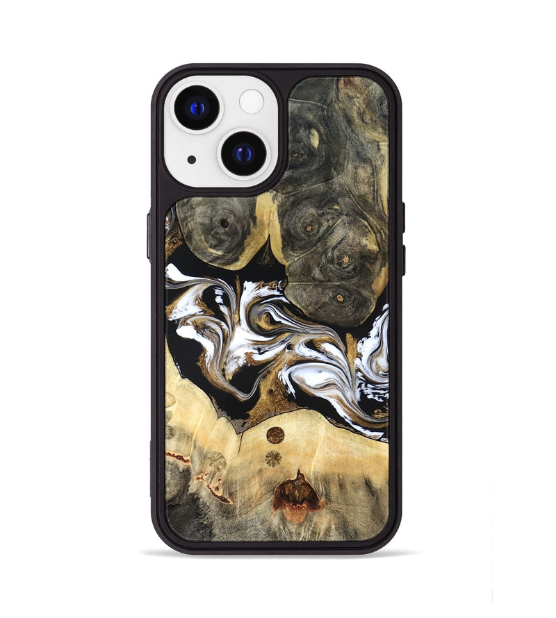 iPhone 13 Wood Phone Case - Vanesa (Black & White, 820508)