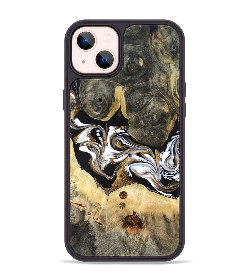 iPhone 14 Plus Wood Phone Case - Vanesa (Black & White, 820508)