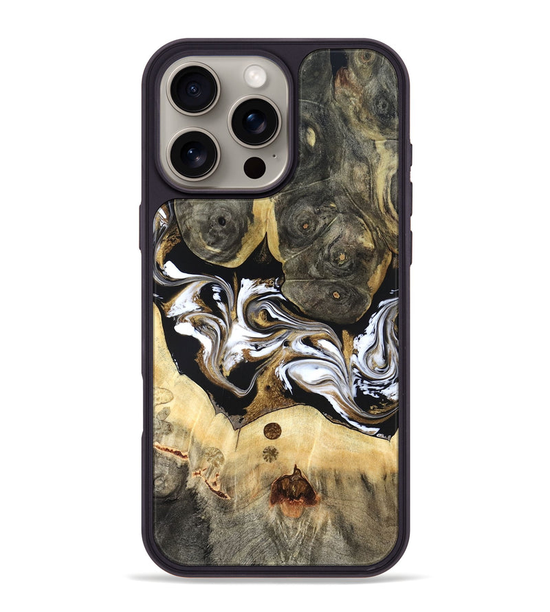 iPhone 16 Pro Max Wood Phone Case - Vanesa (Black & White, 820508)