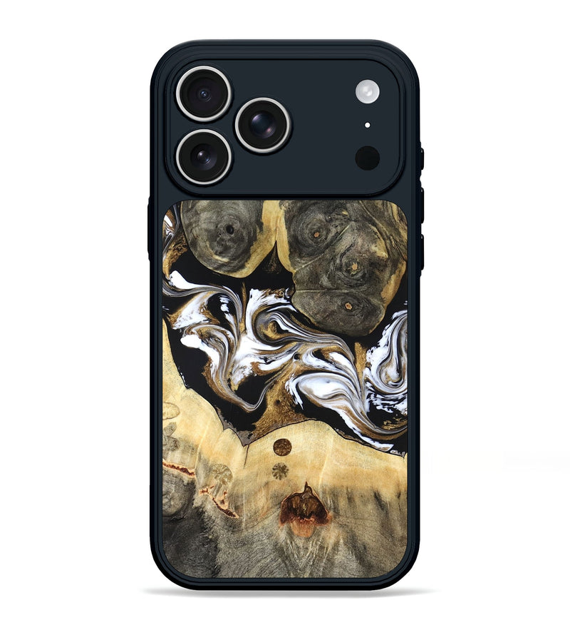 iPhone 17 Pro Max Wood Phone Case - Vanesa (Black & White, 820508)