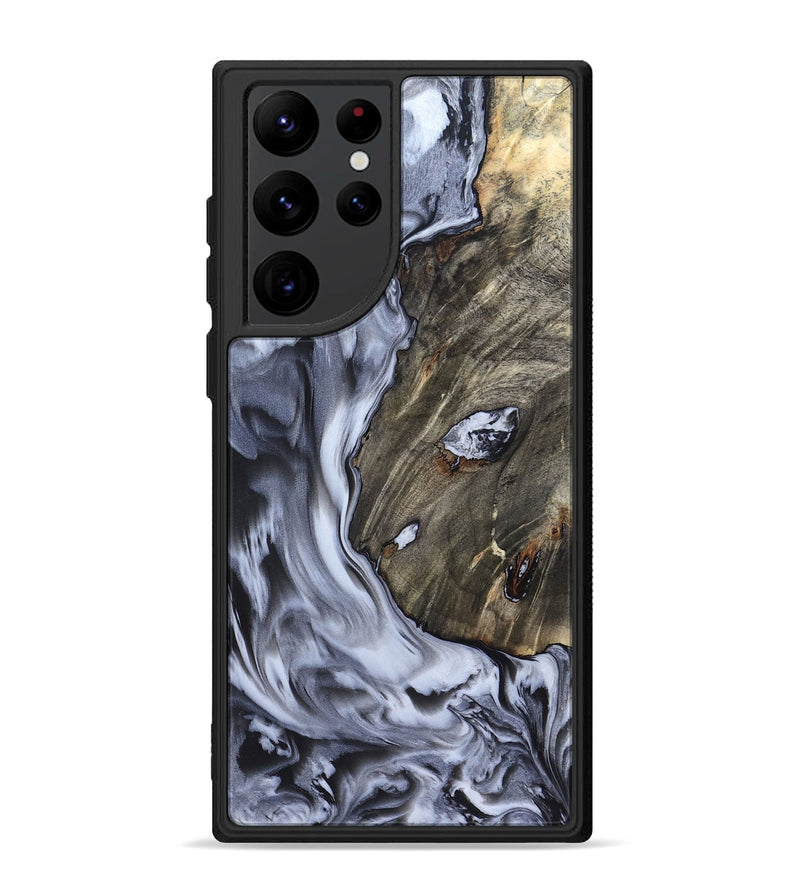 Galaxy S22 Ultra Wood Phone Case - Taurean (Black & White, 820509)