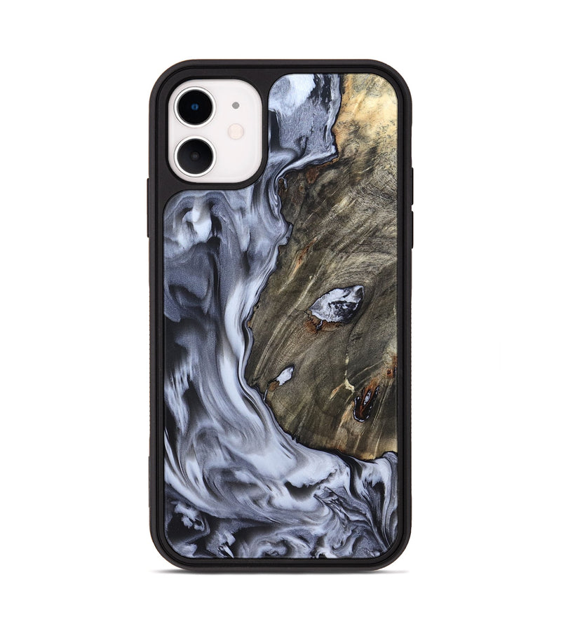 iPhone 11 Wood Phone Case - Taurean (Black & White, 820509)