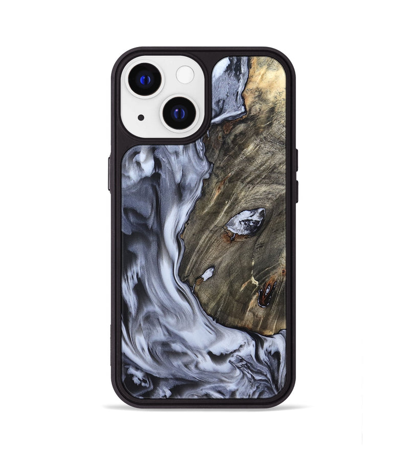 iPhone 13 Wood Phone Case - Taurean (Black & White, 820509)