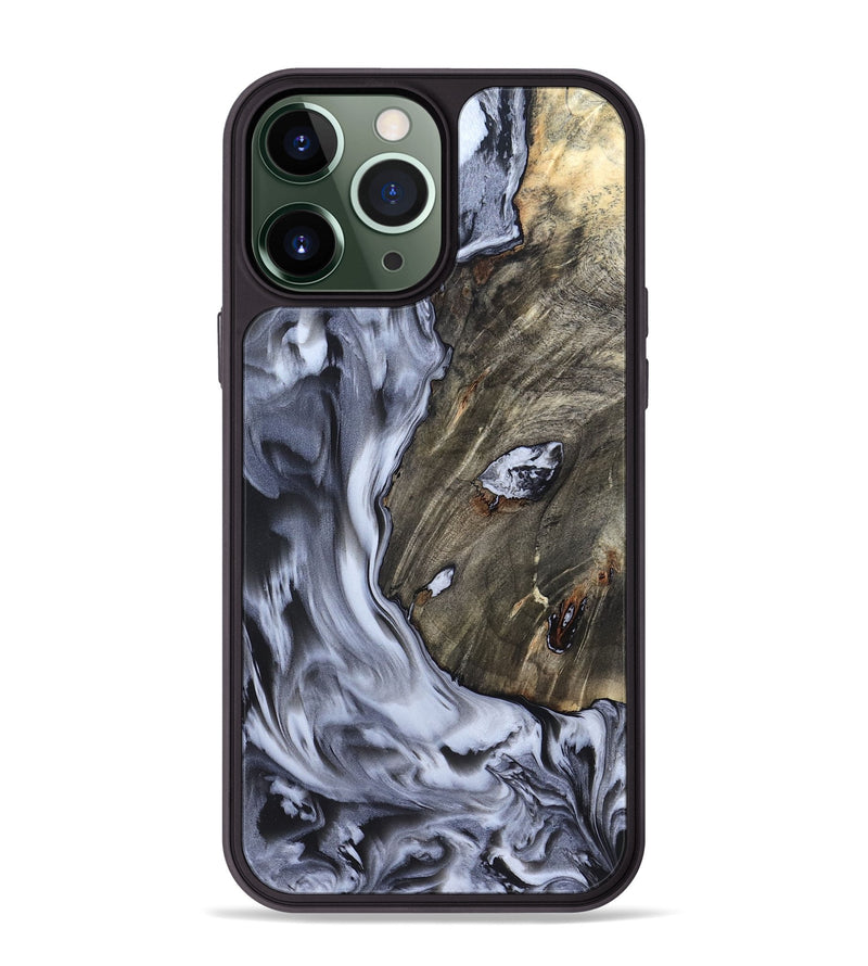 iPhone 13 Pro Max Wood Phone Case - Taurean (Black & White, 820509)
