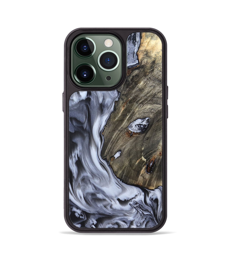 iPhone 13 Pro Wood Phone Case - Taurean (Black & White, 820509)