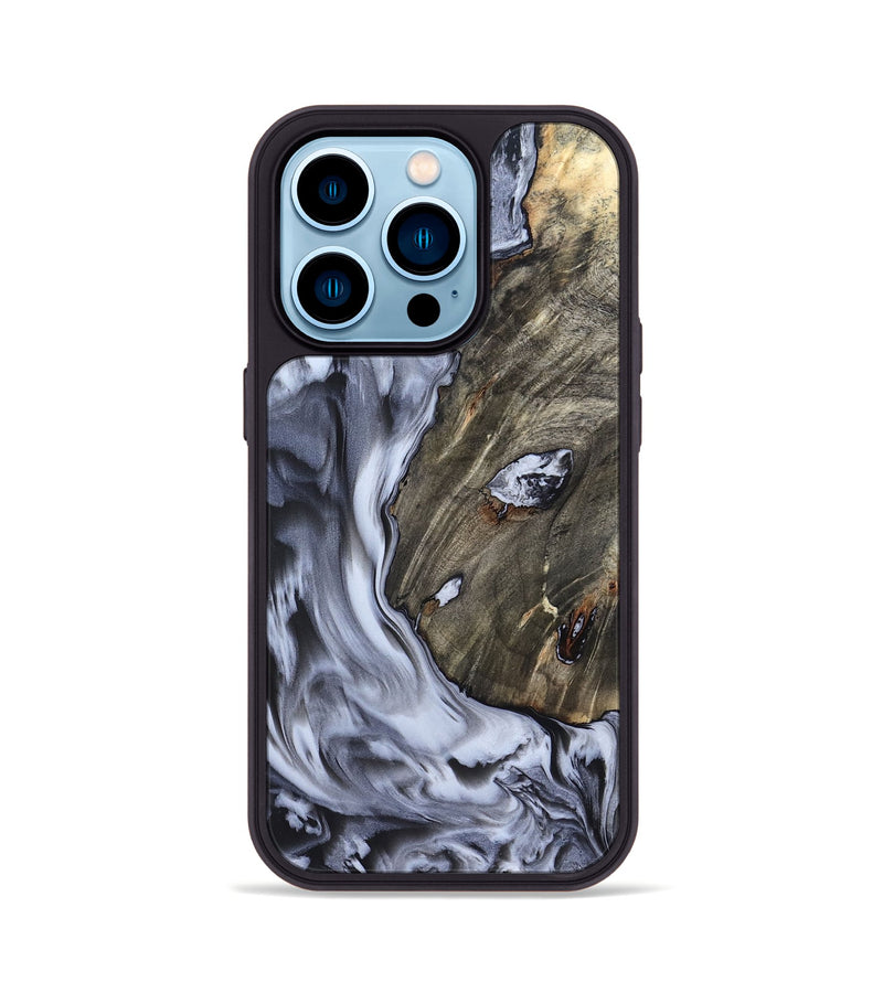 iPhone 14 Pro Wood Phone Case - Taurean (Black & White, 820509)