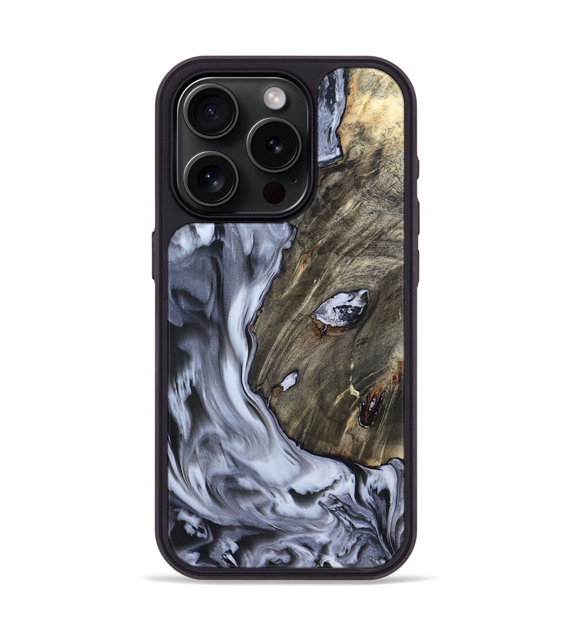 iPhone 15 Pro Wood Phone Case - Taurean (Black & White, 820509)