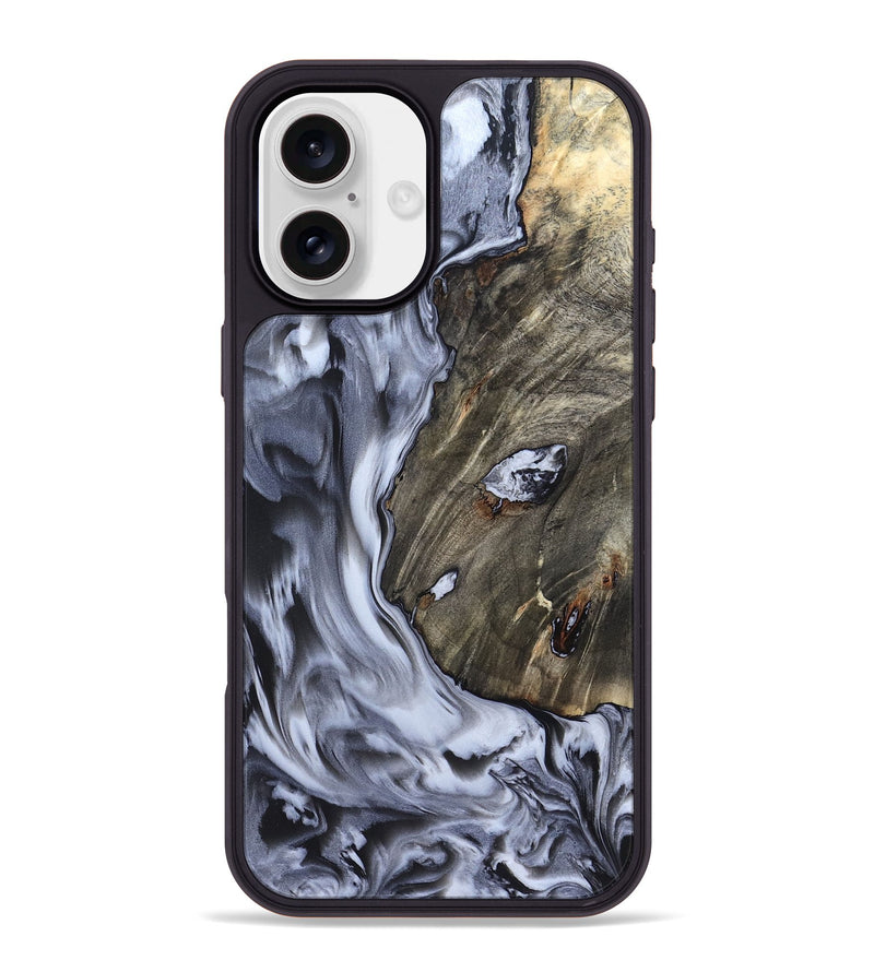 iPhone 16 Plus Wood Phone Case - Taurean (Black & White, 820509)