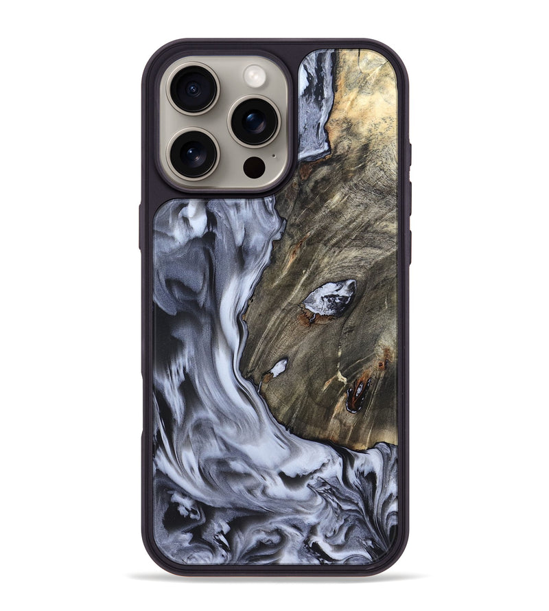 iPhone 16 Pro Max Wood Phone Case - Taurean (Black & White, 820509)