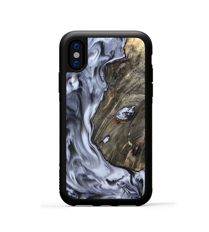iPhone Xs Wood Phone Case - Taurean (Black & White, 820509)