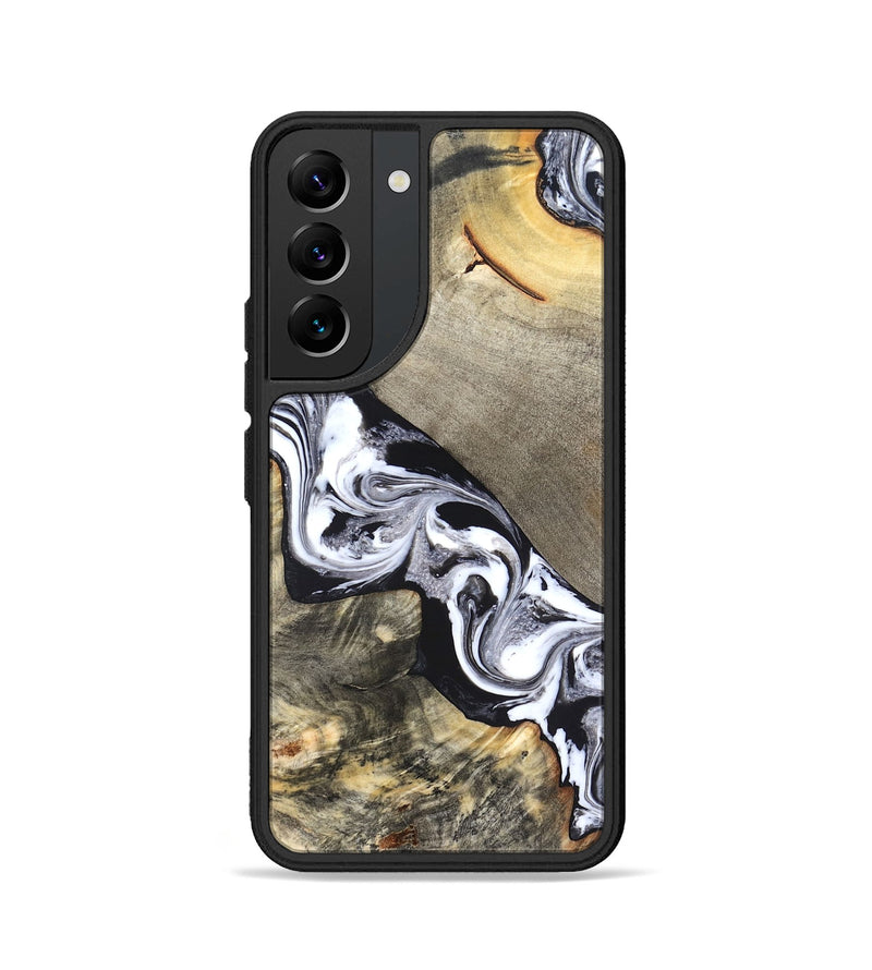 Galaxy S22 Wood Phone Case - Sophia (Black & White, 820510)