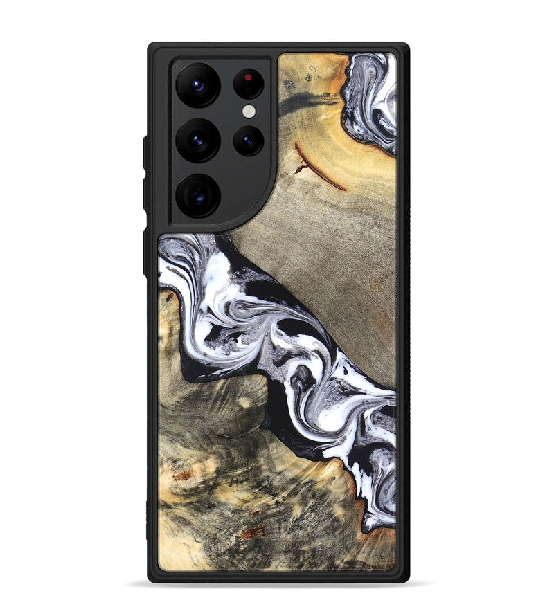 Galaxy S22 Ultra Wood Phone Case - Sophia (Black & White, 820510)