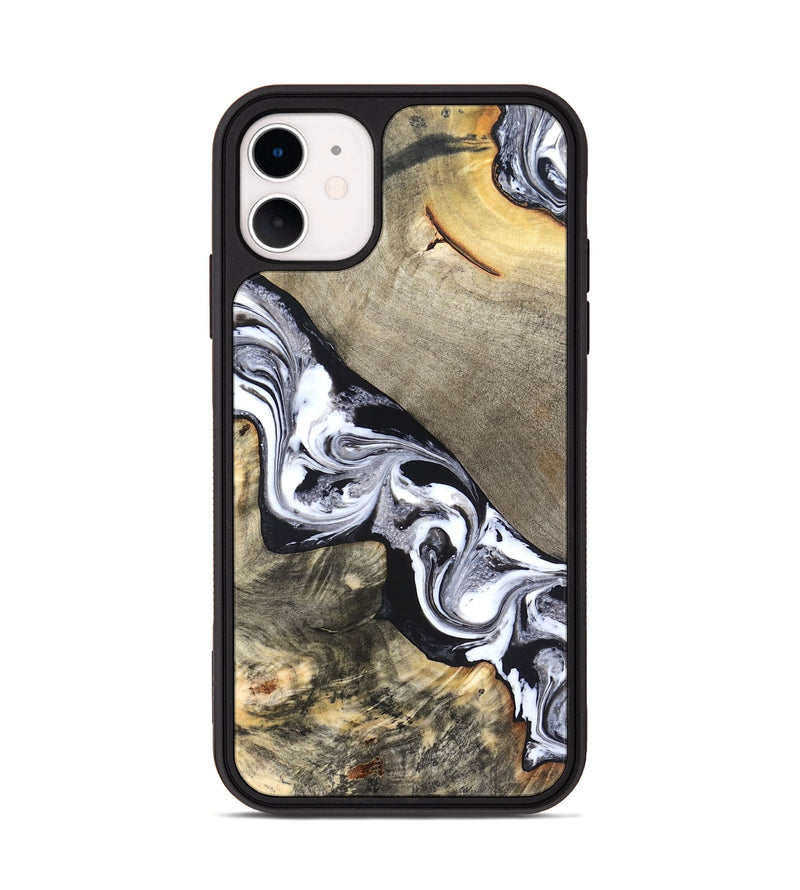 iPhone 11 Wood Phone Case - Sophia (Black & White, 820510)