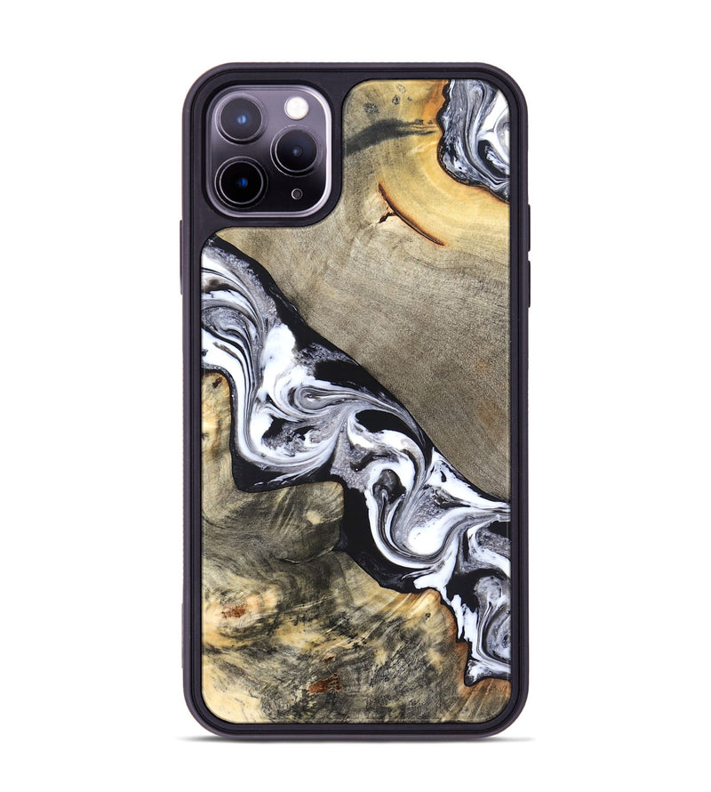 iPhone 11 Pro Max Wood Phone Case - Sophia (Black & White, 820510)